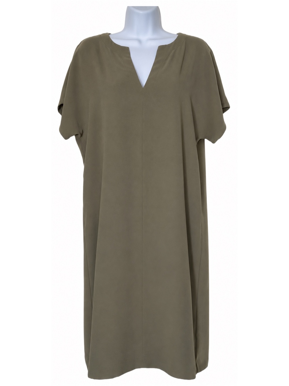 Ann Taylor Women’s Olive V-Notch Short Sleeve Tunic Dress Size M